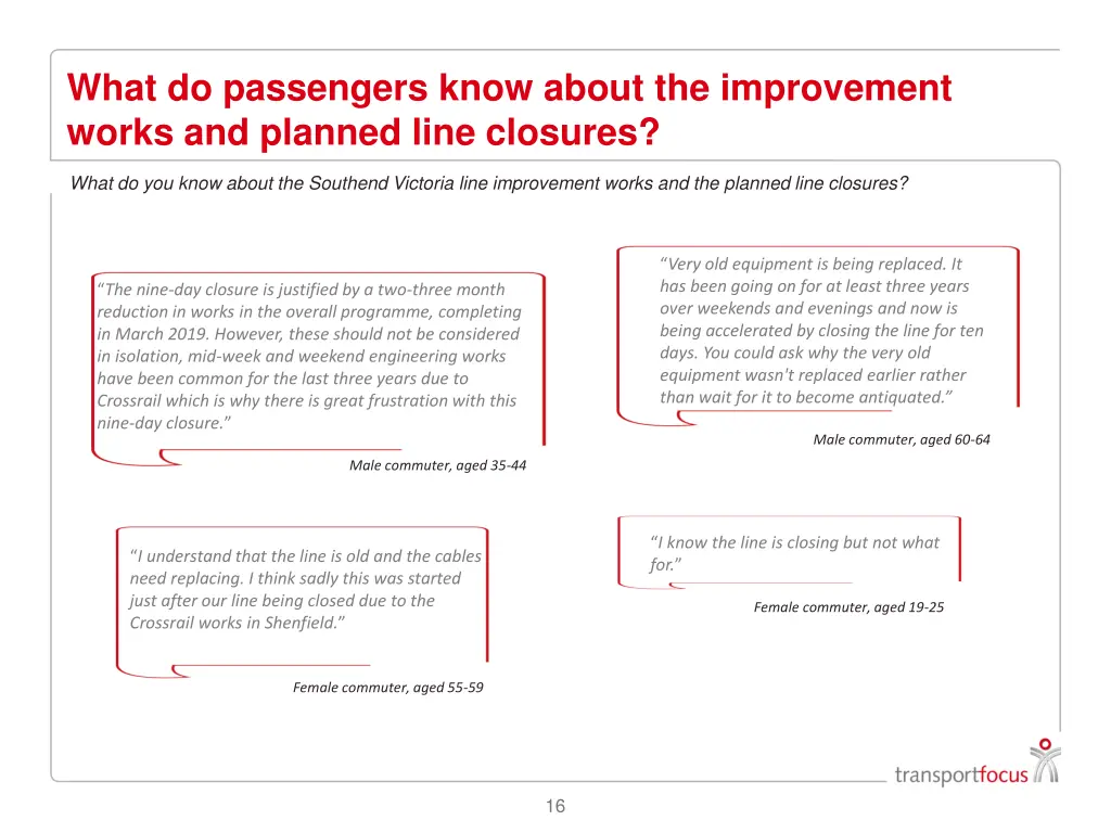 what do passengers know about the improvement