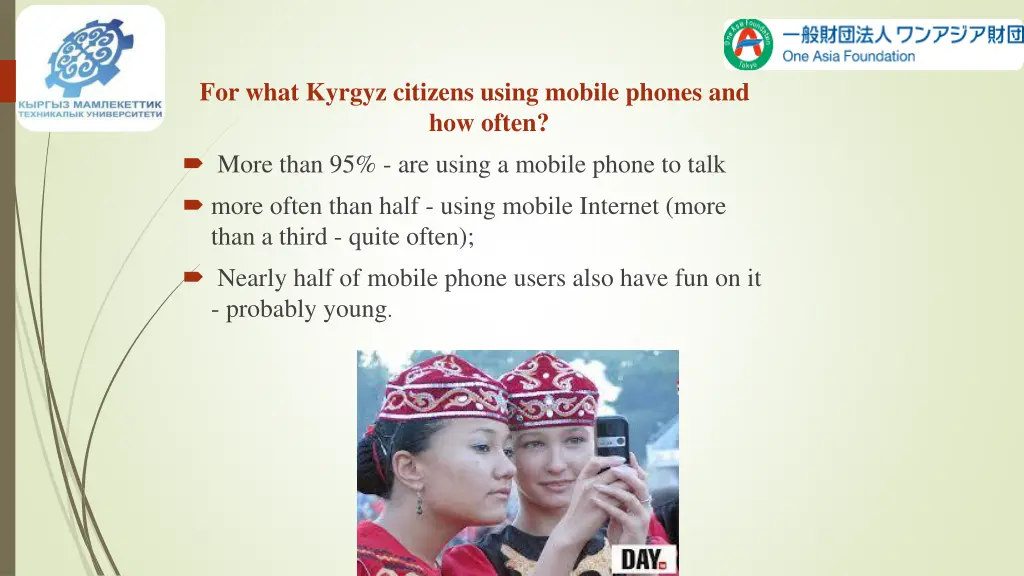 for what kyrgyz citizens using mobile phones