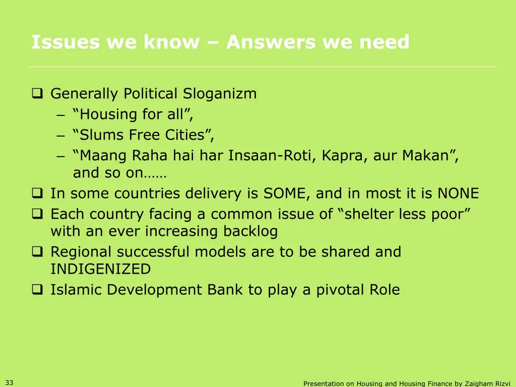 issues we know answers we need