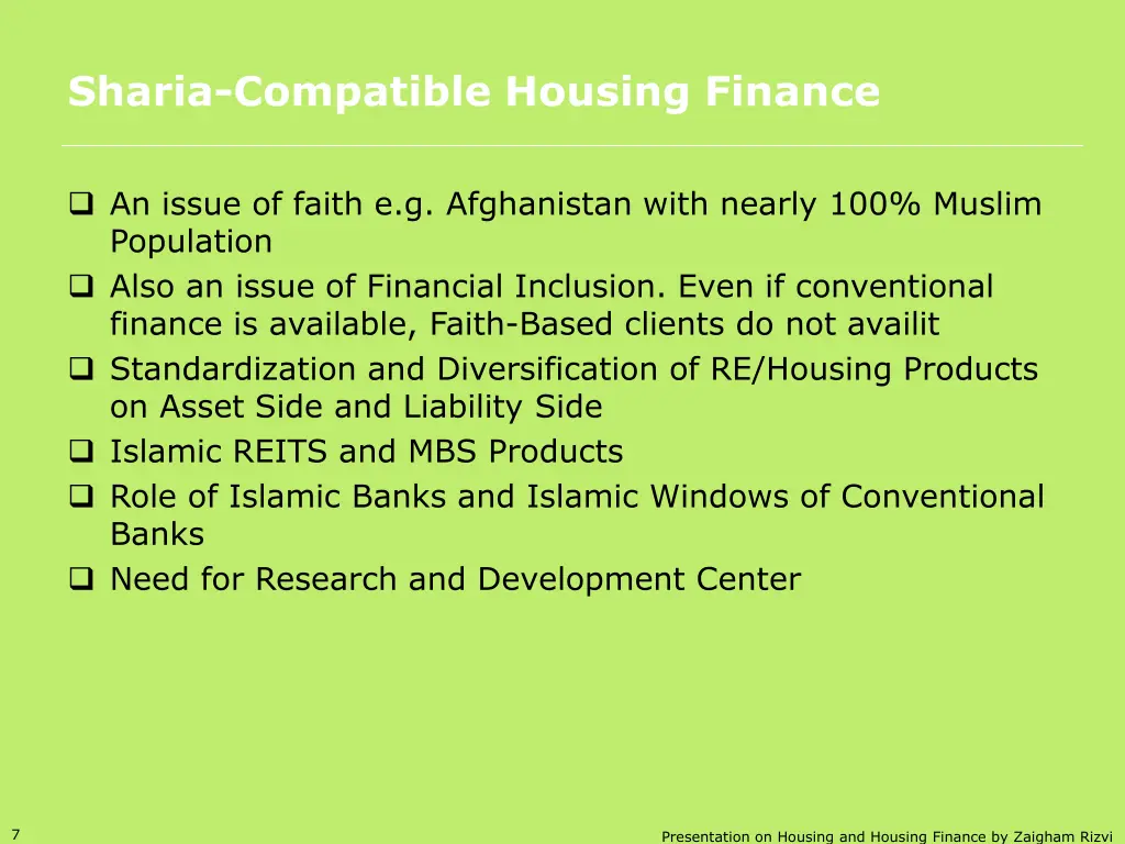 sharia compatible housing finance