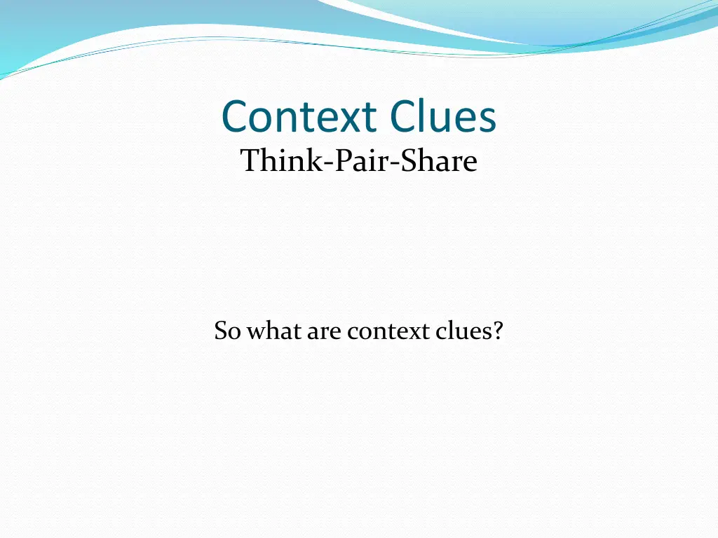 context clues think pair share