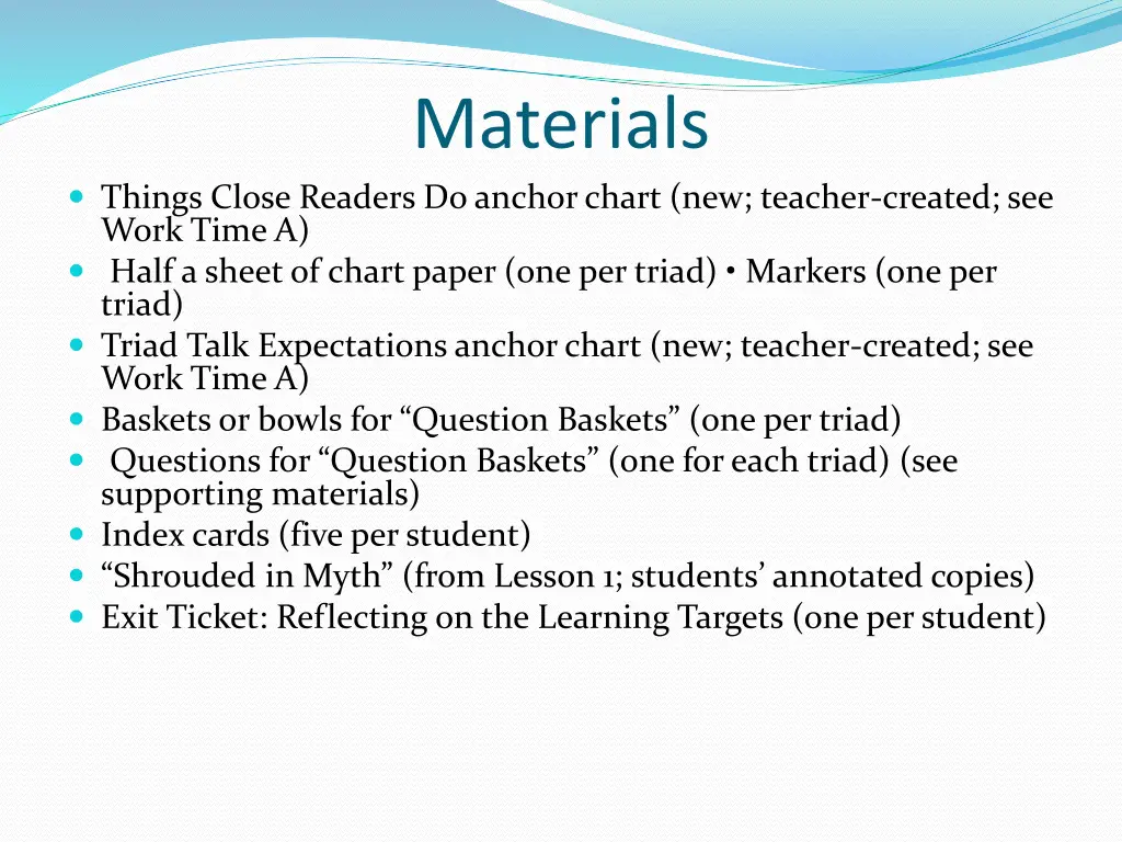 materials