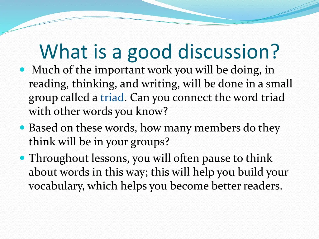what is a good discussion much of the important