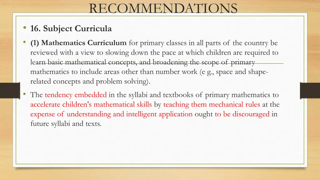 recommendations 13