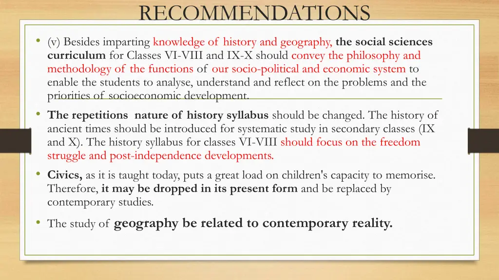 recommendations 15