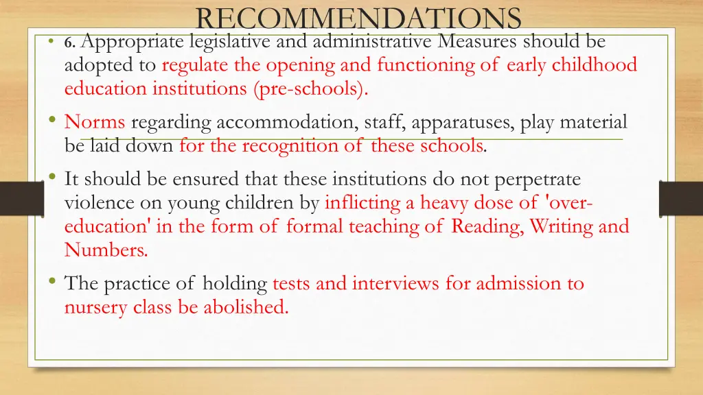 recommendations 4