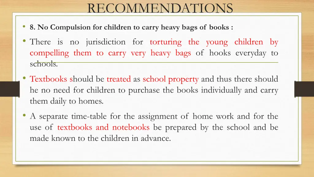 recommendations 6