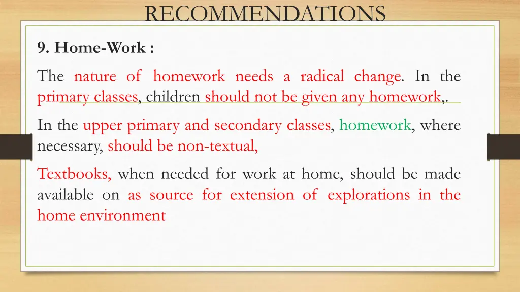 recommendations 7