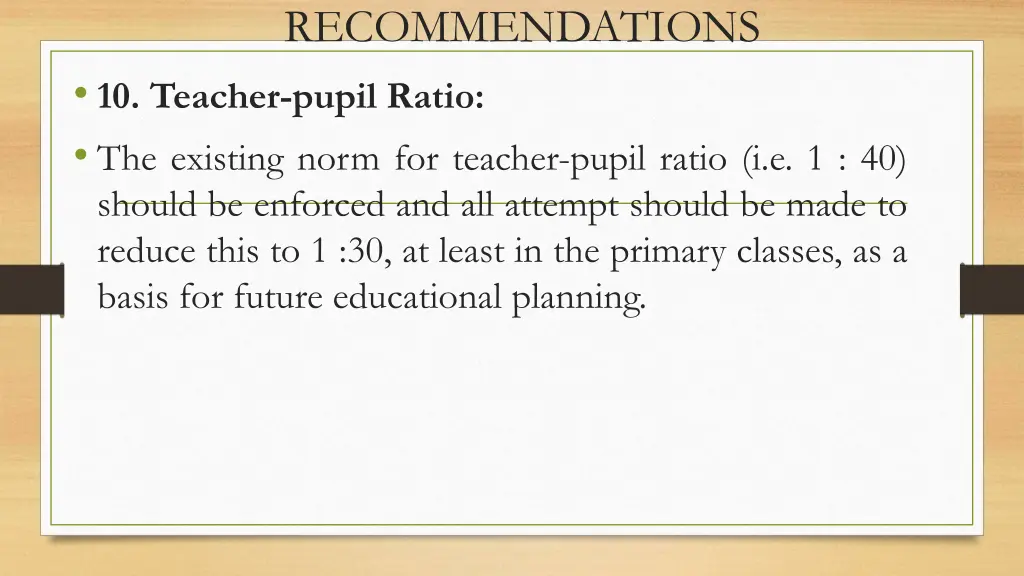 recommendations 8