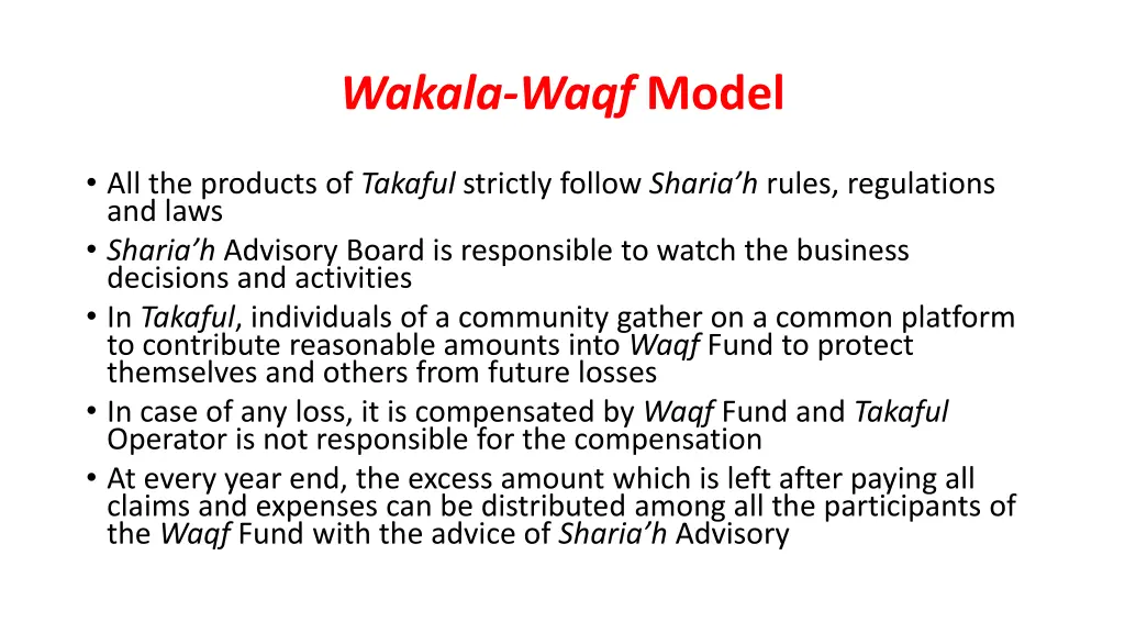 wakala waqf model 1