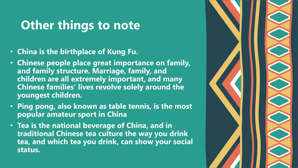 other things to note