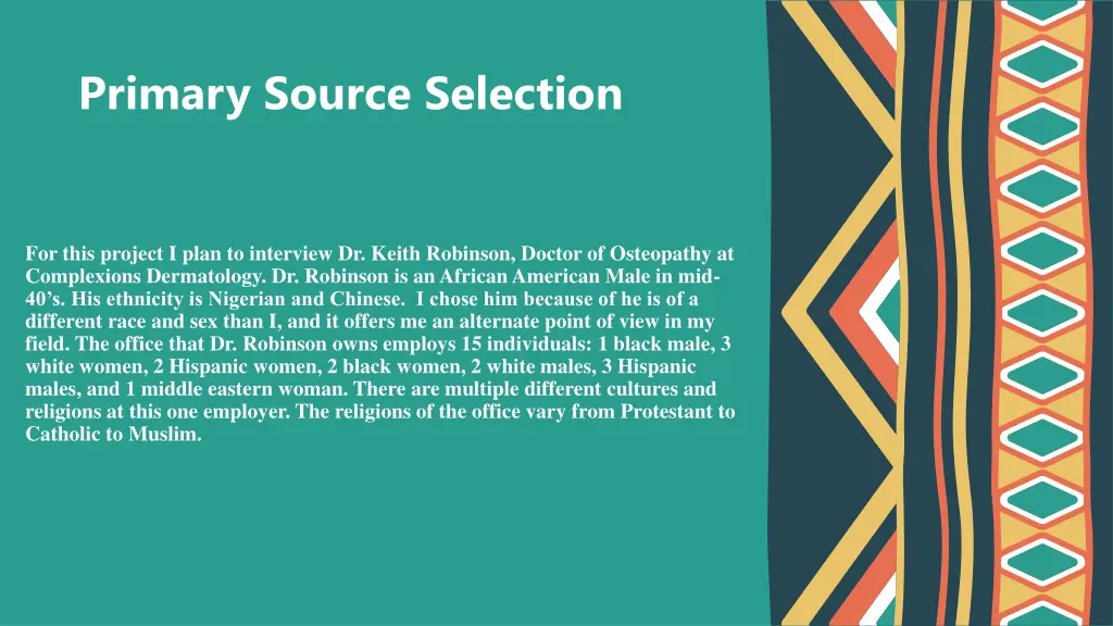 primary source selection