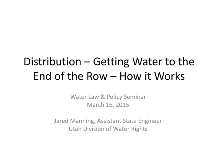 distribution getting water