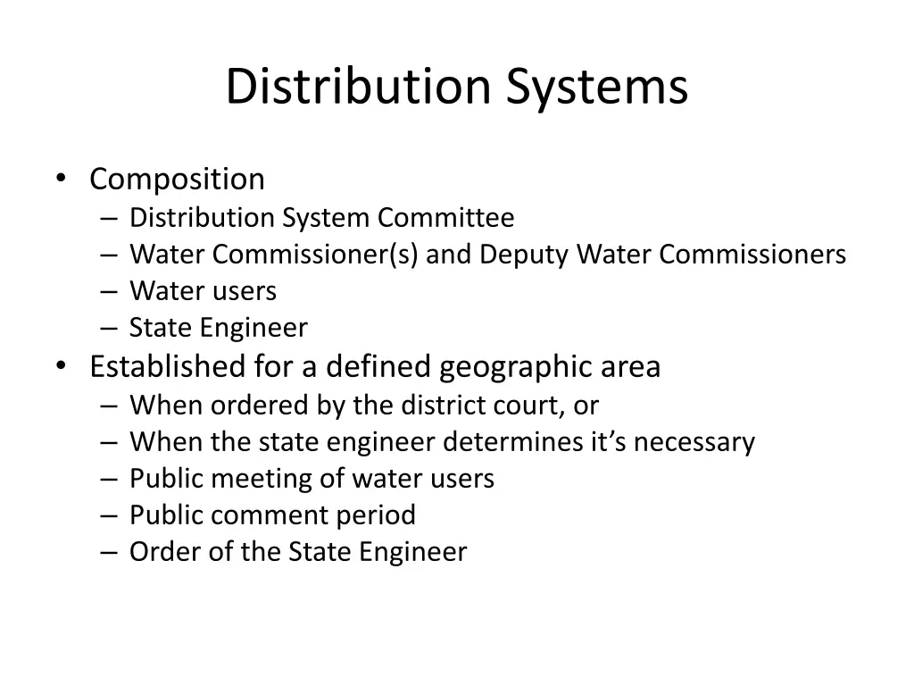 distribution systems