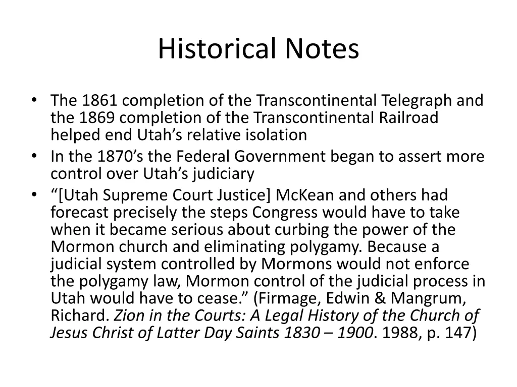 historical notes