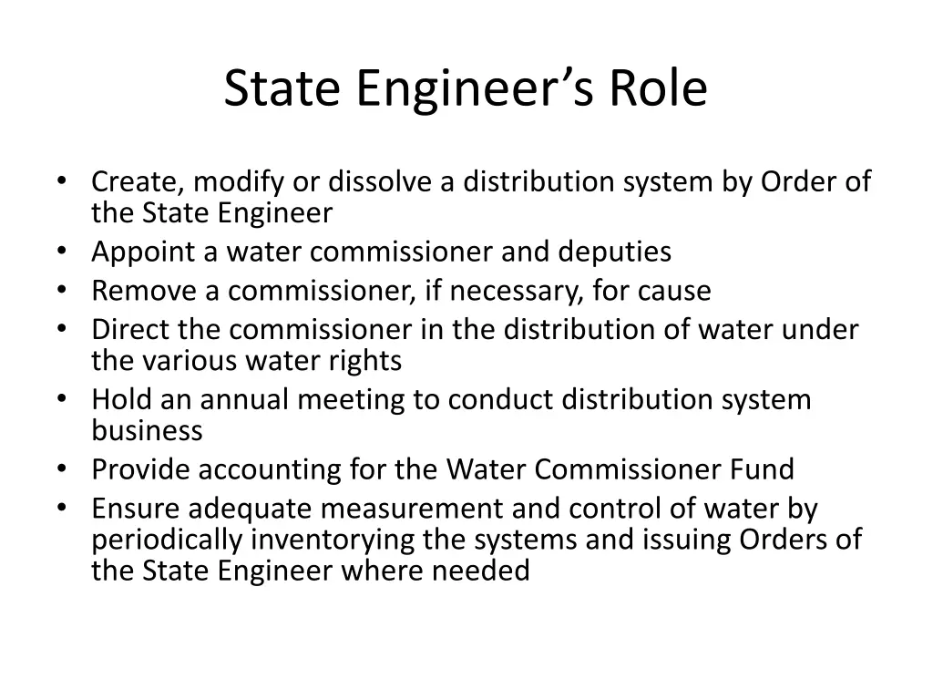 state engineer s role