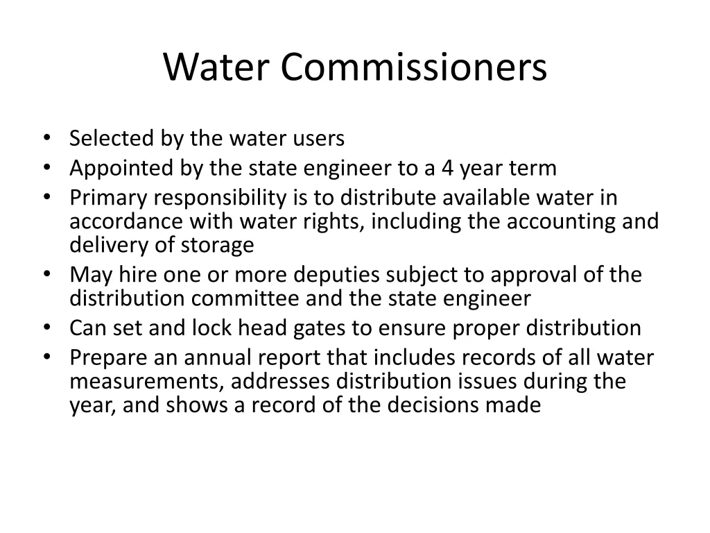 water commissioners