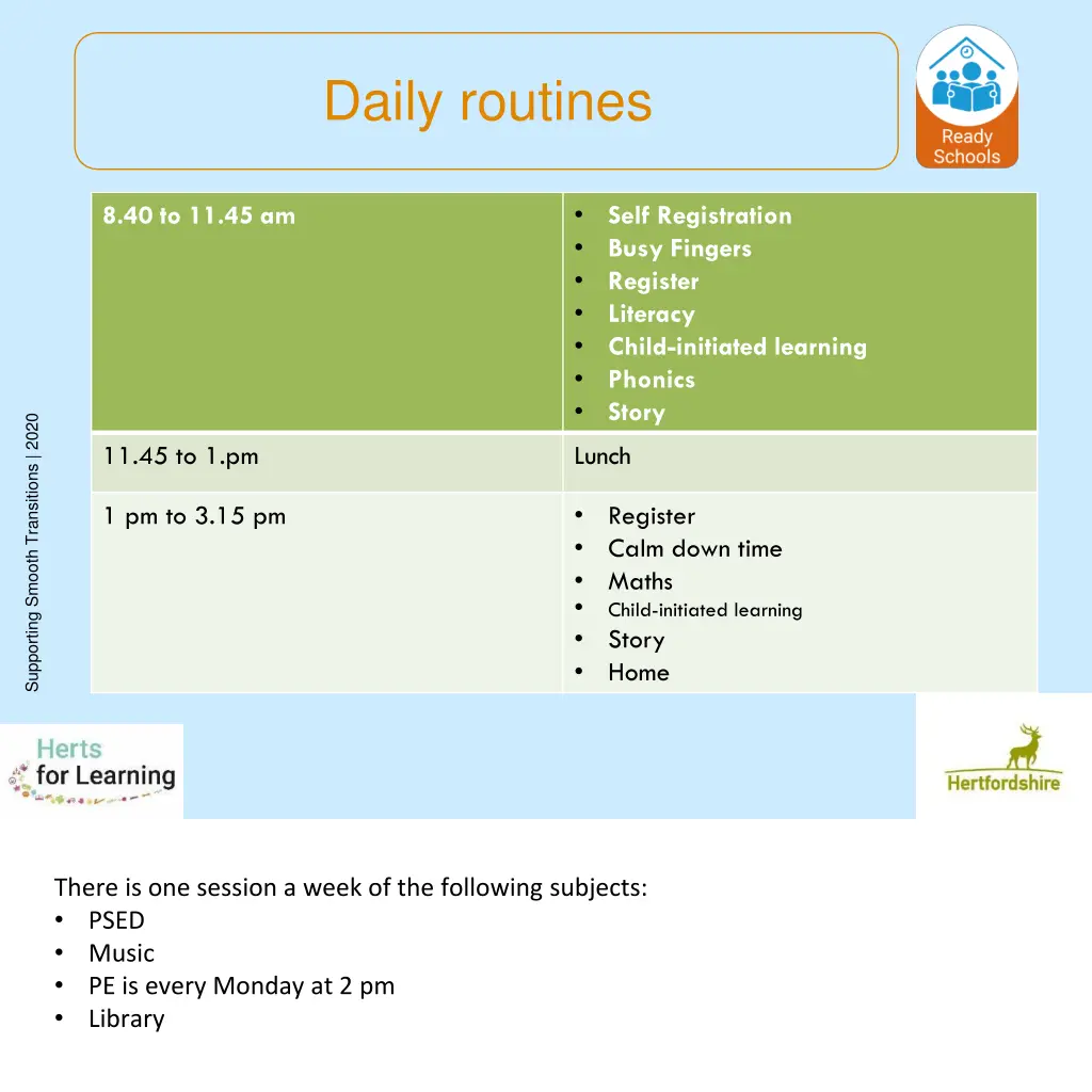 daily routines