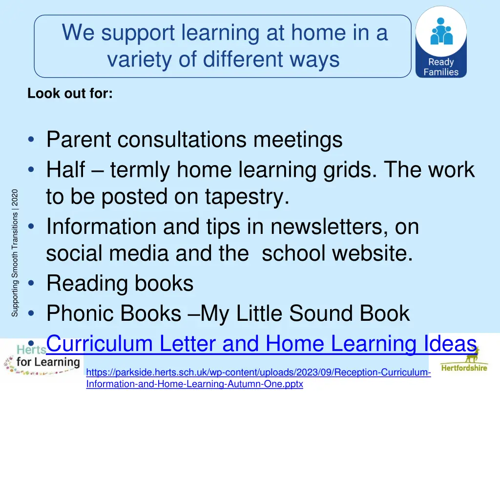 we support learning at home in a variety