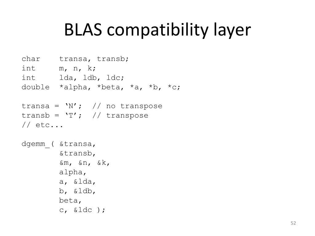 blas compatibility layer