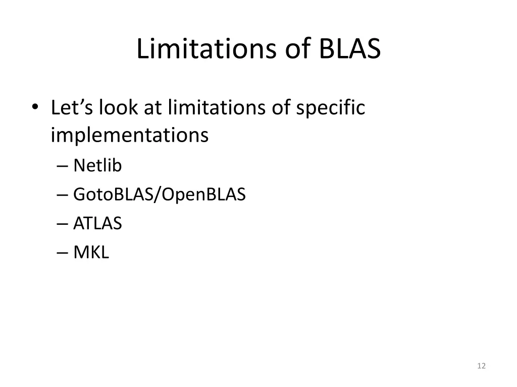 limitations of blas 4