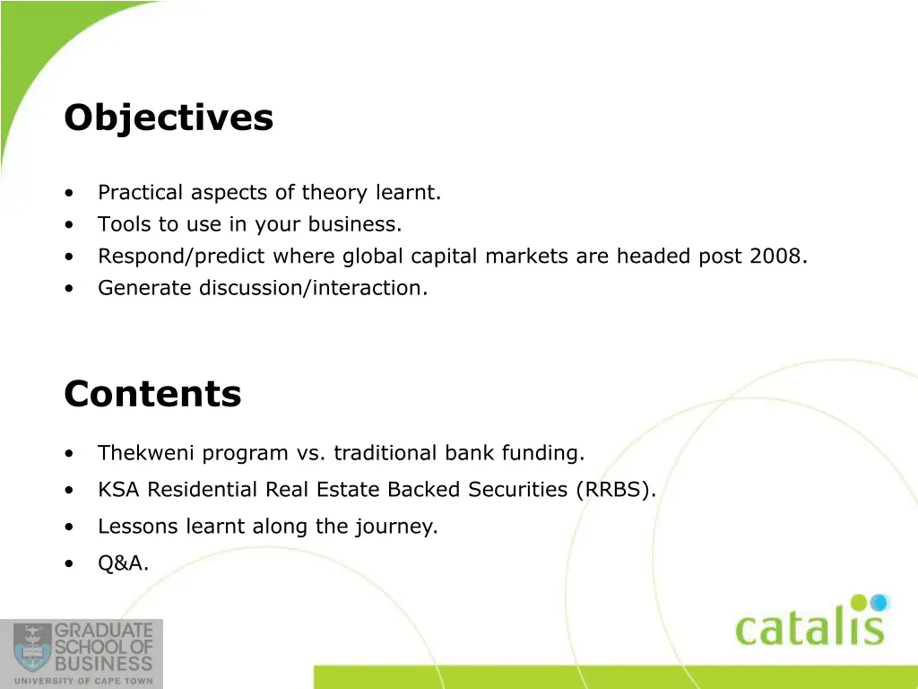 objectives