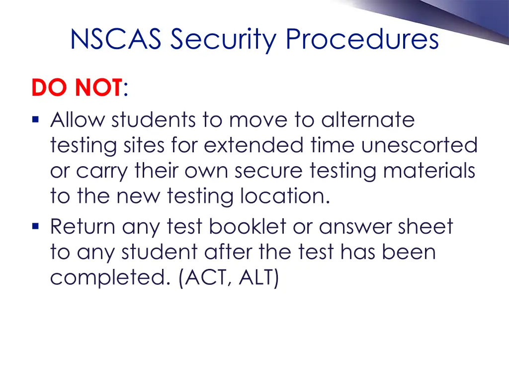 nscas security procedures 1
