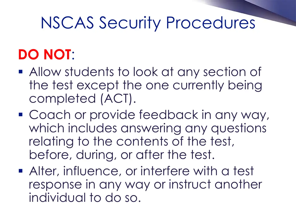 nscas security procedures