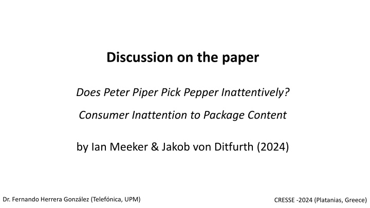 discussion on the paper