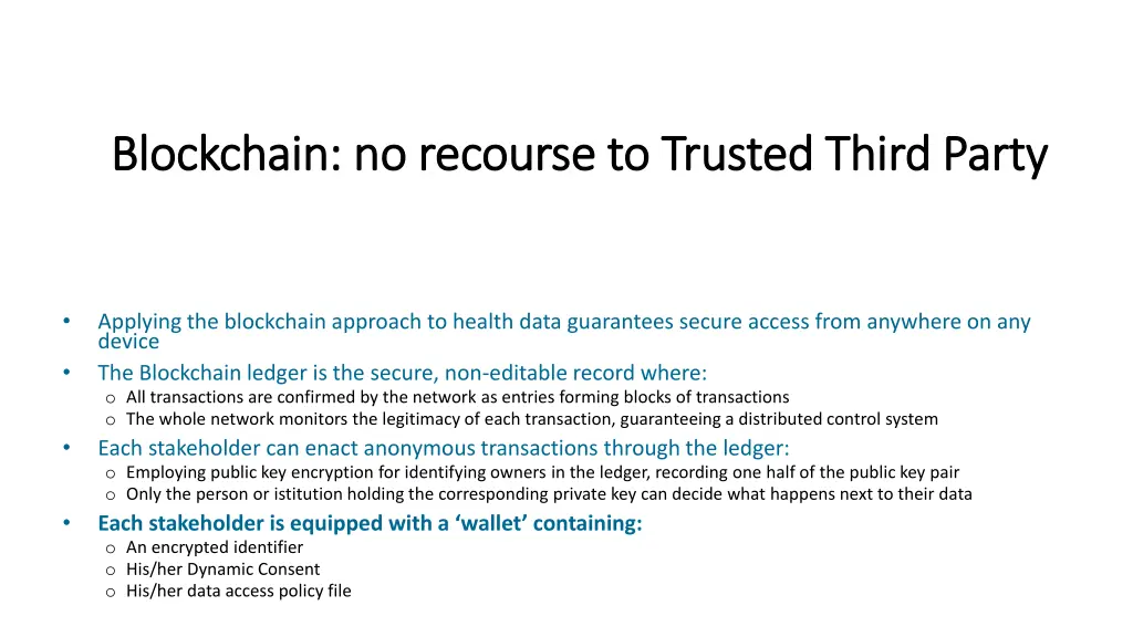 blockchain no recourse to trusted third party