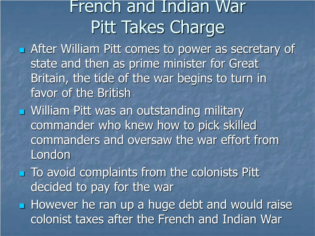 french and indian war pitt takes charge