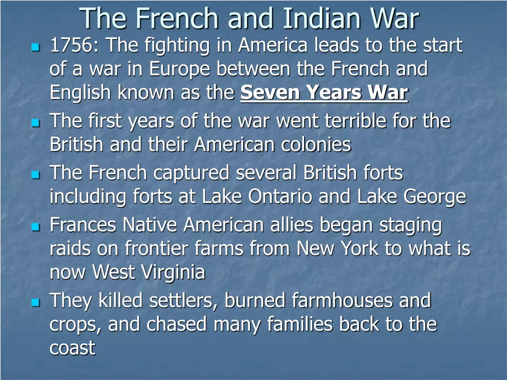 the french and indian war 1756 the fighting