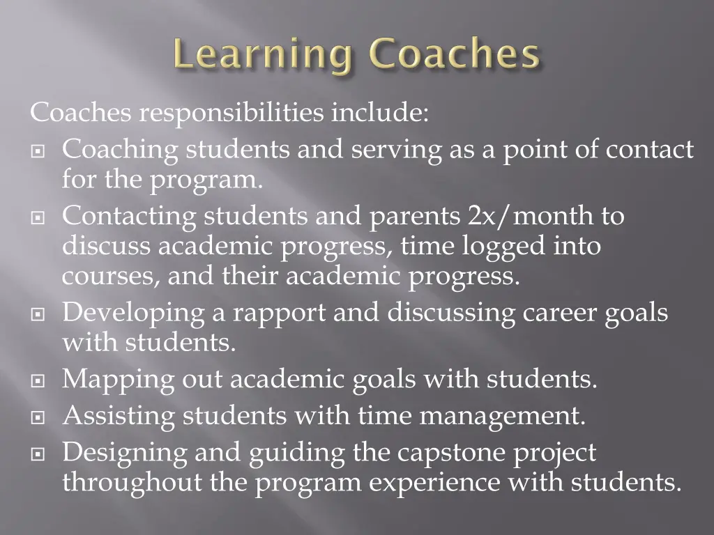 coaches responsibilities include coaching