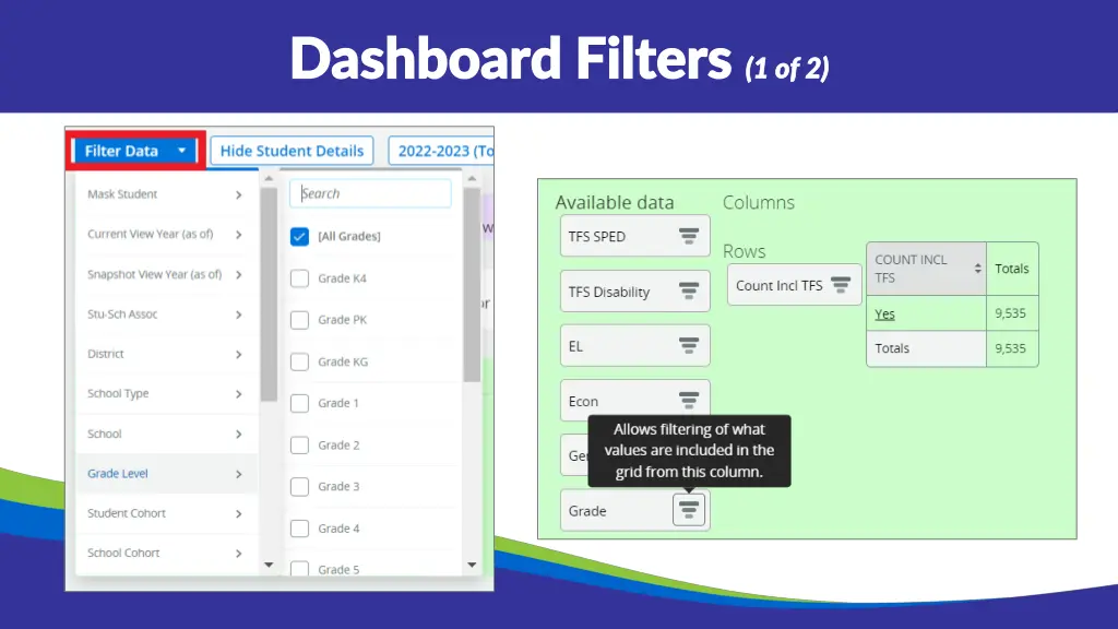 dashboard filters dashboard filters 1 of 2