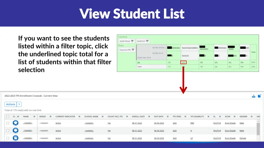 view student list view student list