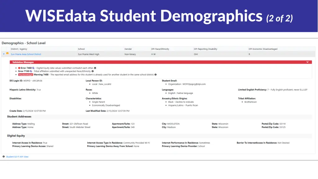 wisedata student demographics 2 of 2