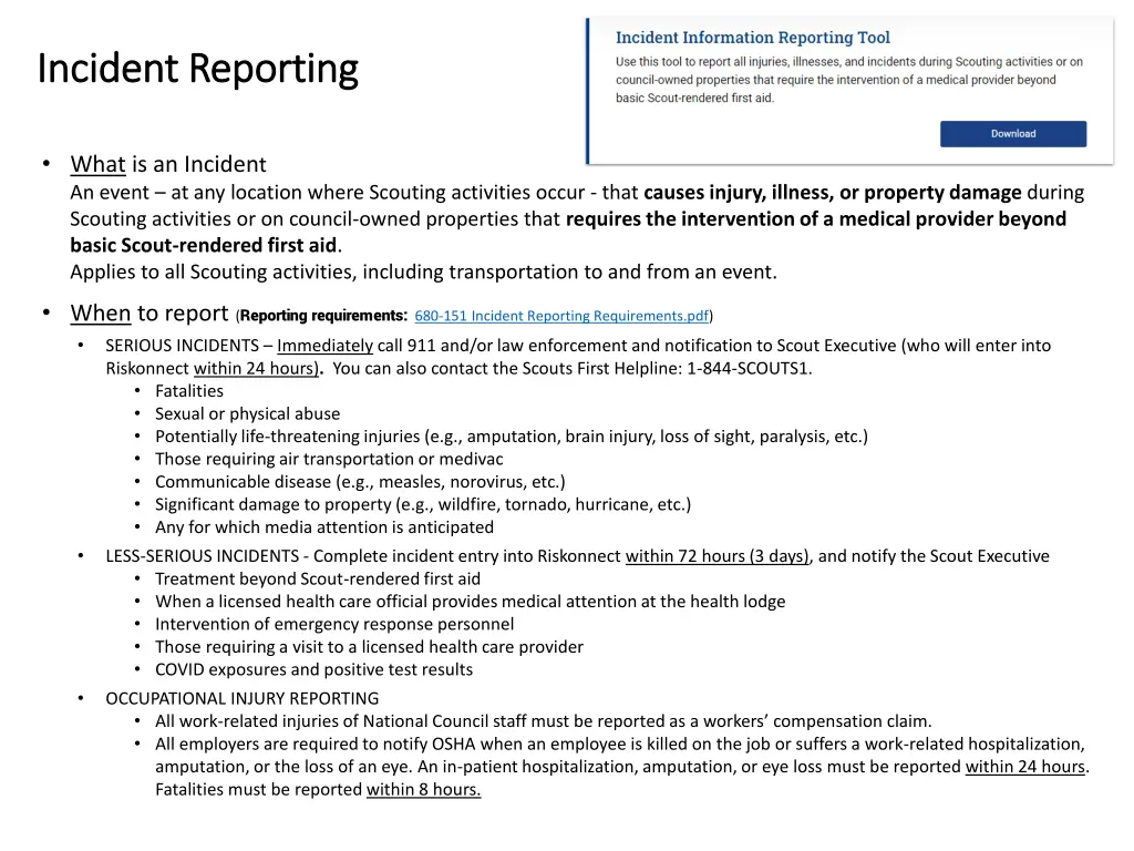 incident reporting incident reporting