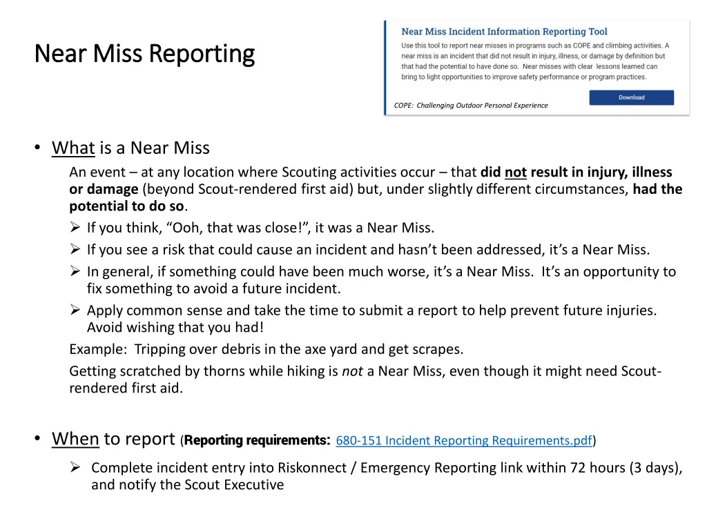 near miss reporting near miss reporting