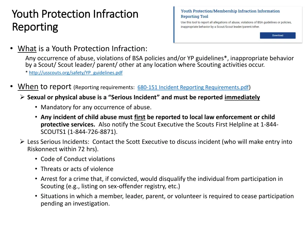 youth protection infraction youth protection