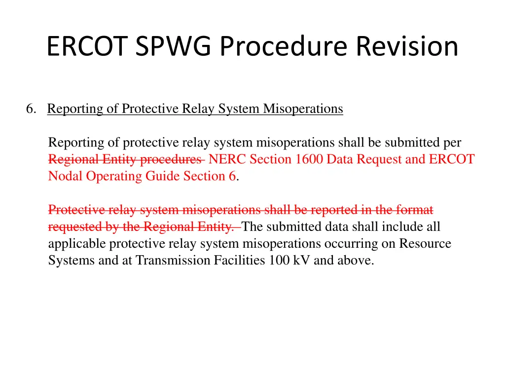 ercot spwg procedure revision
