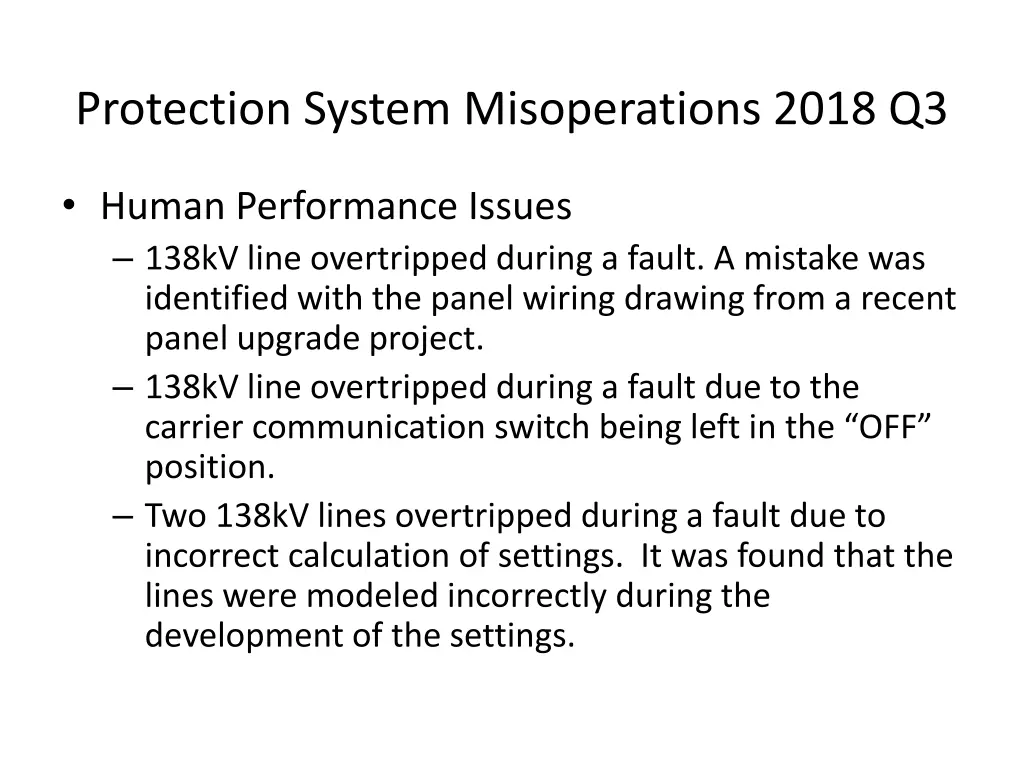 protection system misoperations 2018 q3 6