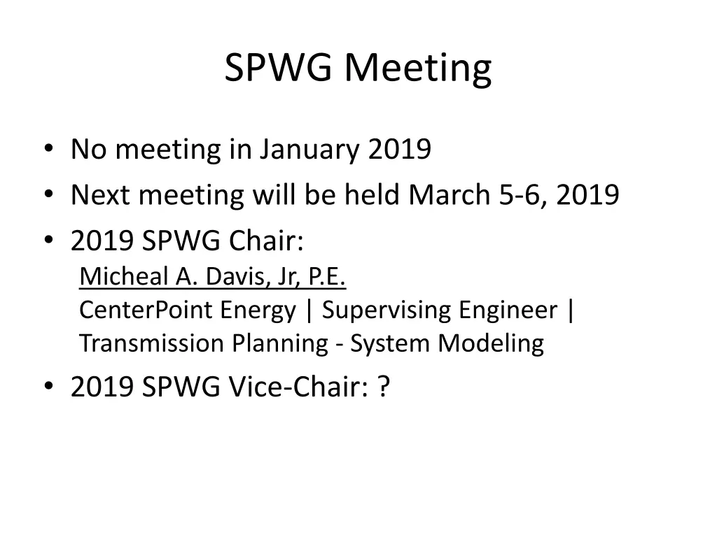 spwg meeting