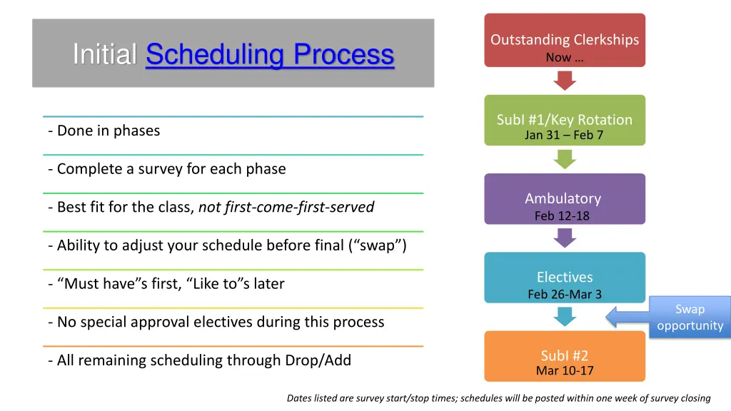 outstanding clerkships now