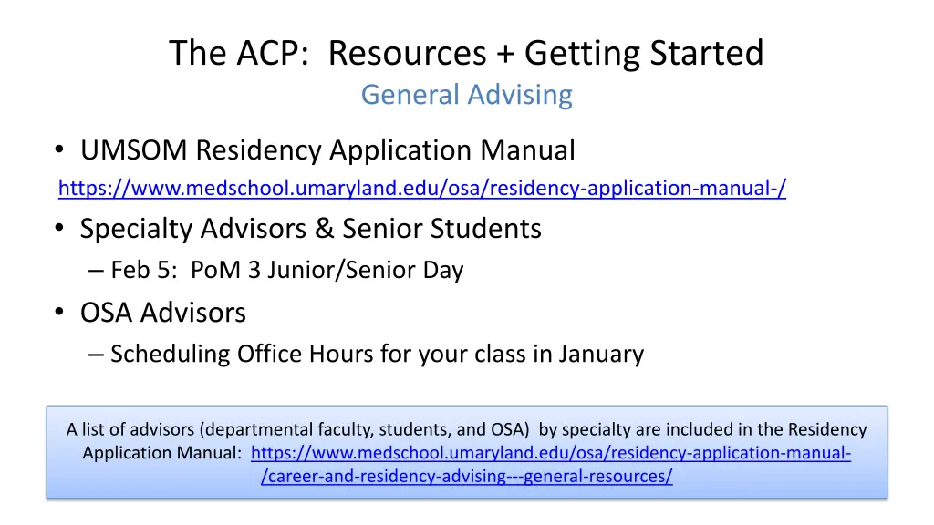 the acp resources getting started general advising