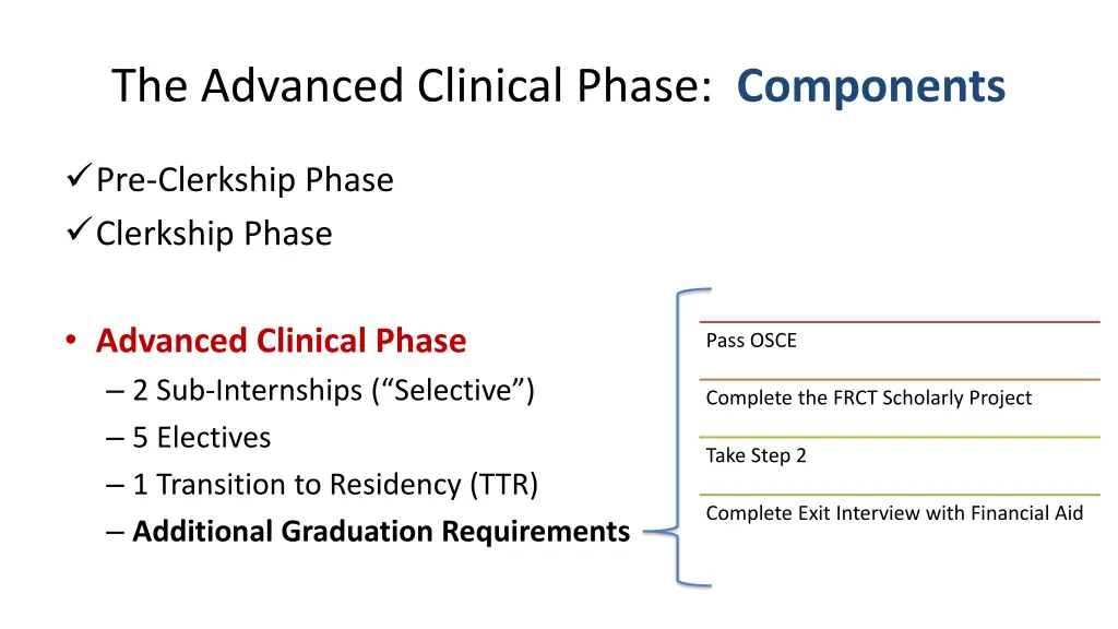 the advanced clinical phase components 2