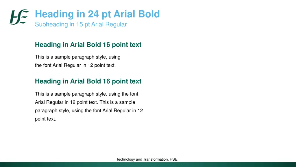 heading in 24 pt arial bold subheading 1