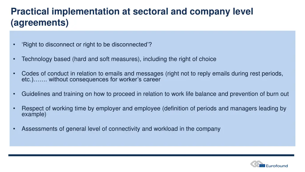 practical implementation at sectoral and company