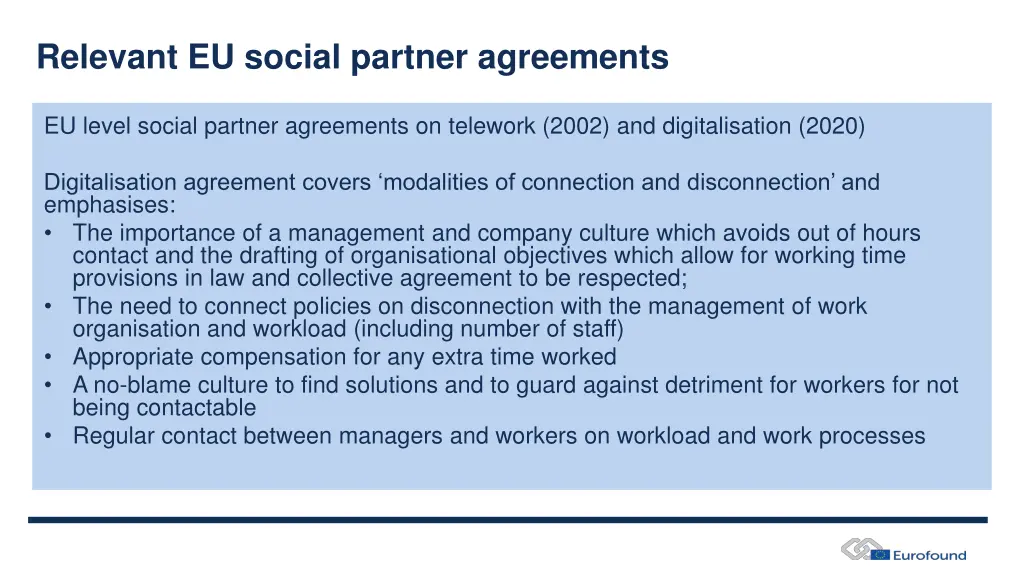 relevant eu social partner agreements