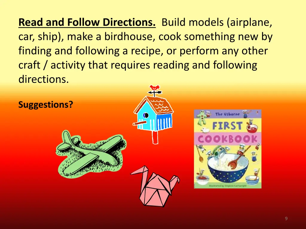 read and follow directions build models airplane