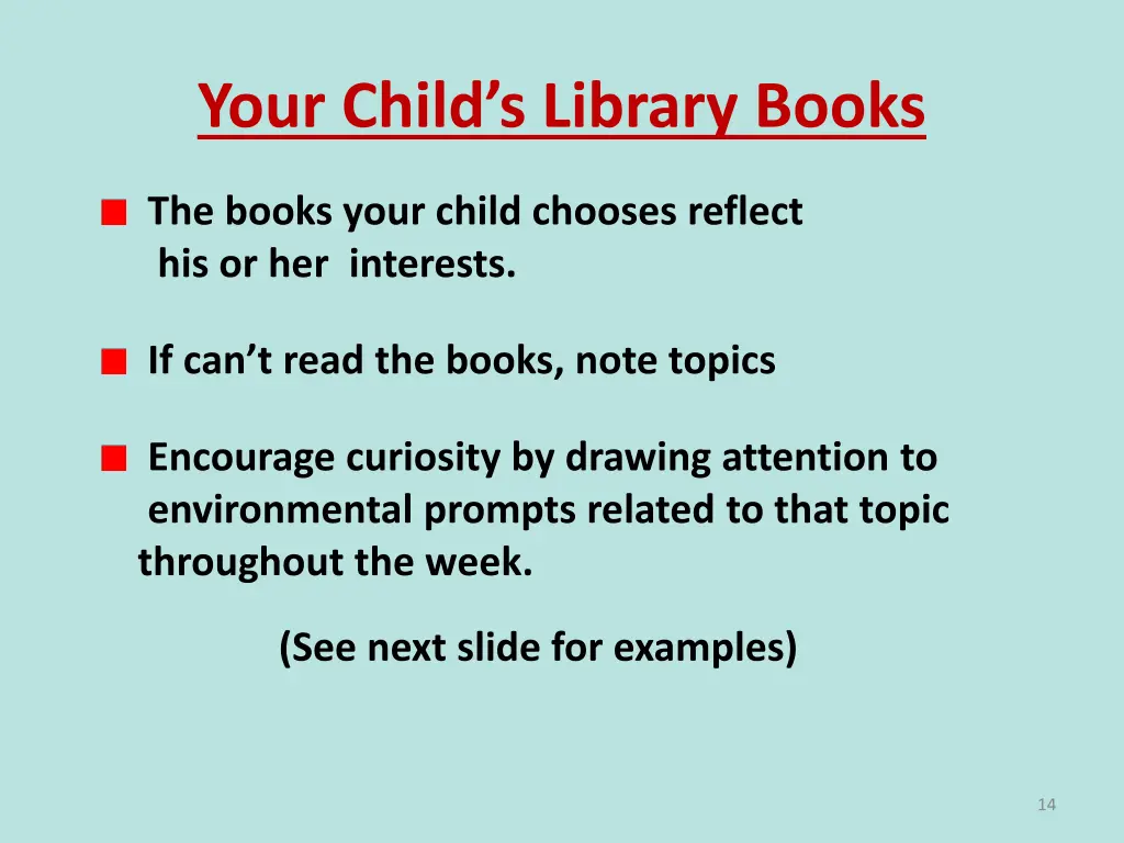 your child s library books